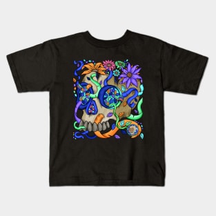 Skull Natures Color Garden - Dia De Los Muerto - Nature Lover Kids T-Shirt